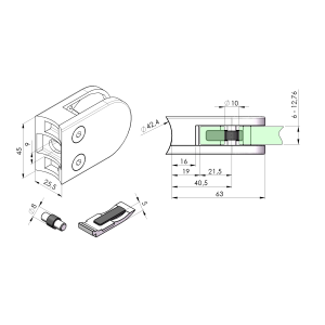Okrągłe uchwyty osiowe model 25FX
