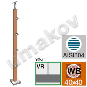 Słupki drewniane płaskie do balustrad