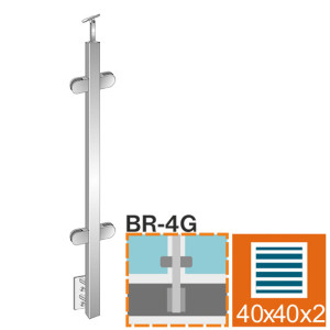 Słupki nierdzewne proste do montażu na płasko