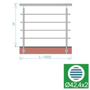 Balustrady ze stali nierdzewnej - okrągłe, proste, boczne