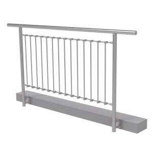 Balustrady nierdzewne pionowe z rur okrągłych, płaskie, boczne mocowanie