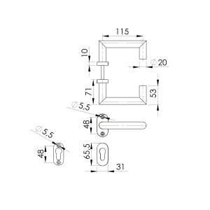 Klamki zaokrąglone nierdzewne